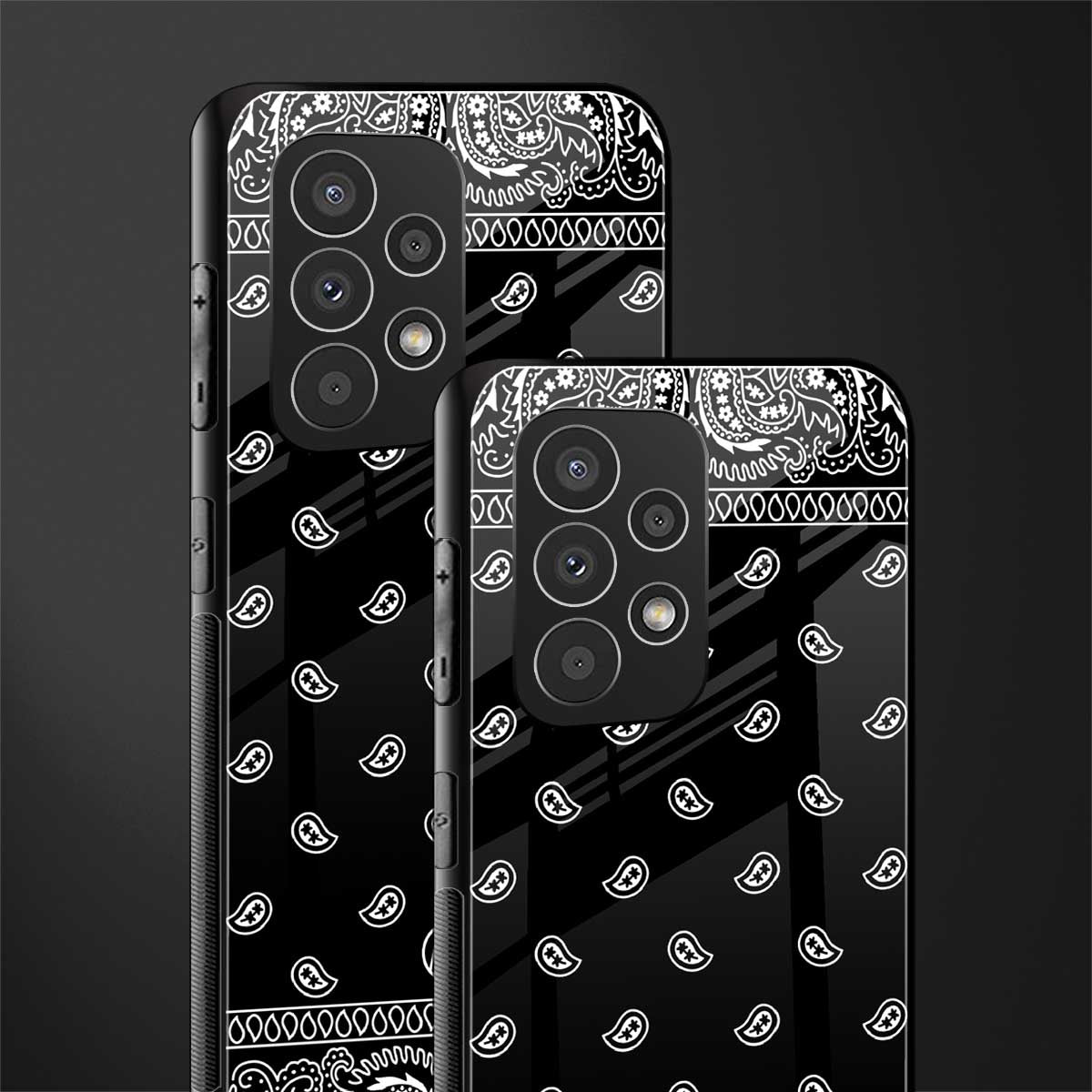 paisley black back phone cover | glass case for samsung galaxy a53 5g