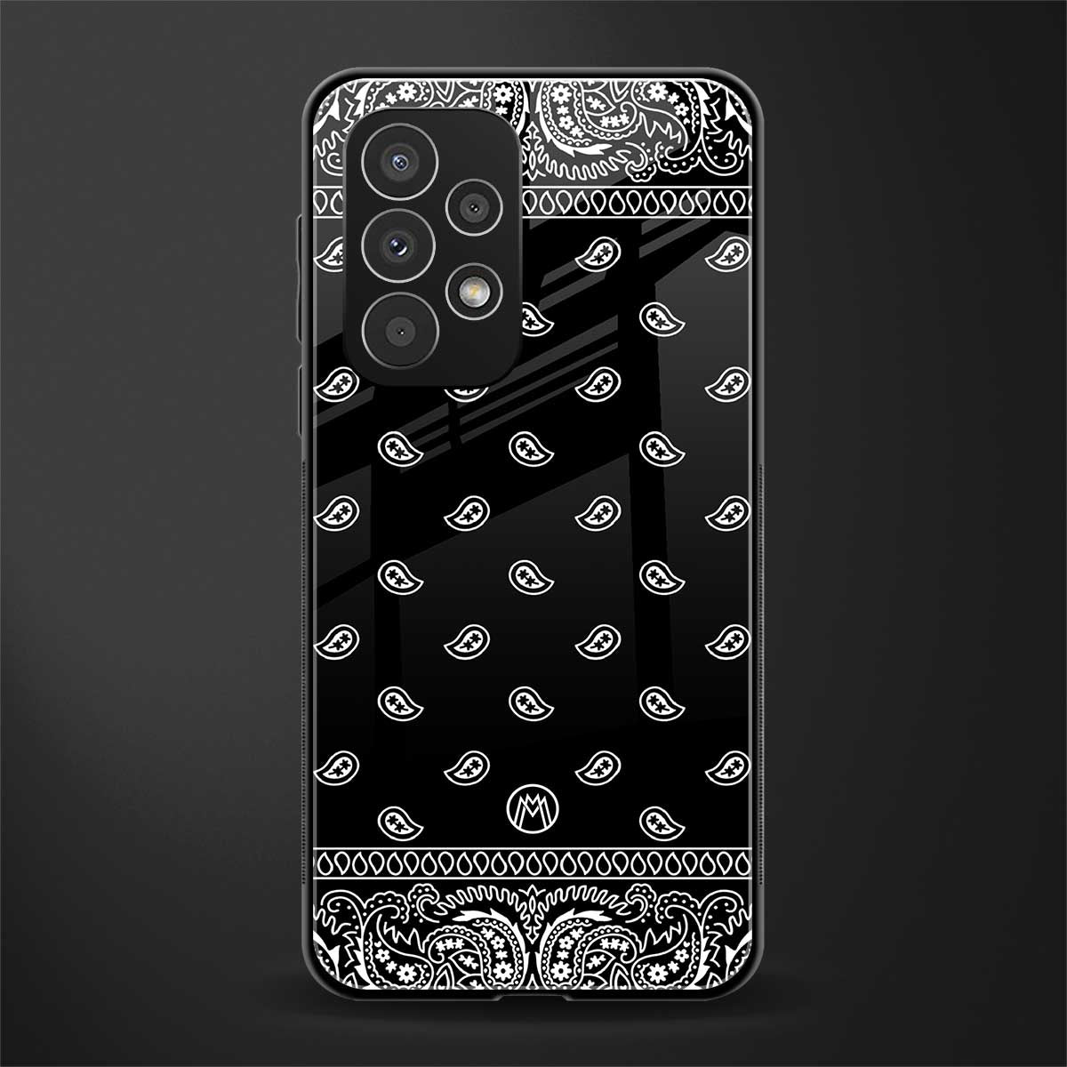 paisley black back phone cover | glass case for samsung galaxy a53 5g