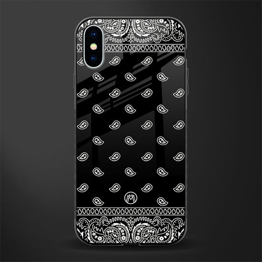 paisley black glass case for iphone xs image