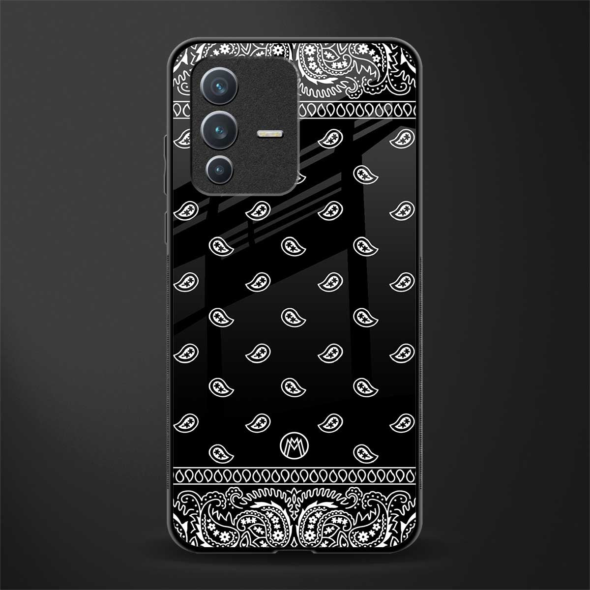 paisley black glass case for vivo v23 5g image