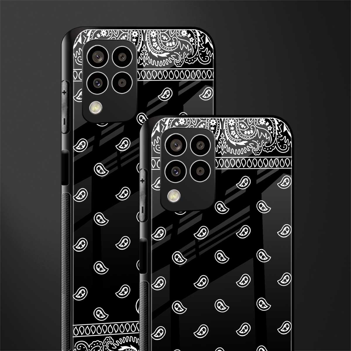 paisley black back phone cover | glass case for samsung galaxy m33 5g