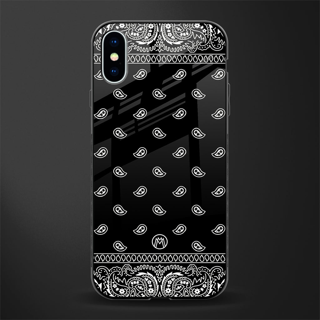 paisley black glass case for iphone x image