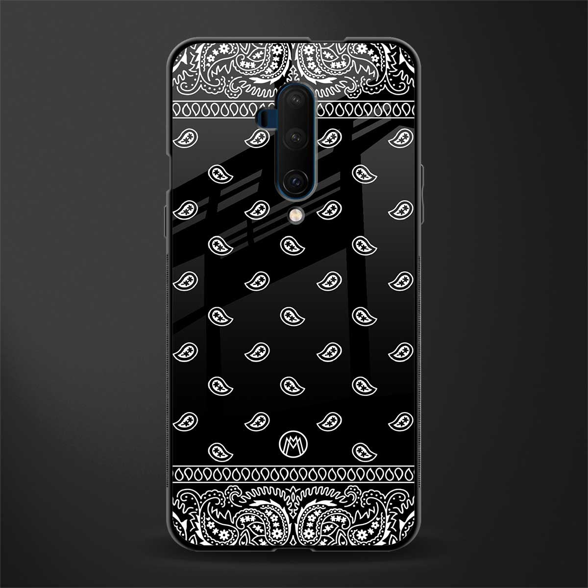 paisley black glass case for oneplus 7t pro image