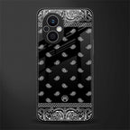 paisley black back phone cover | glass case for oppo f21 pro 5g