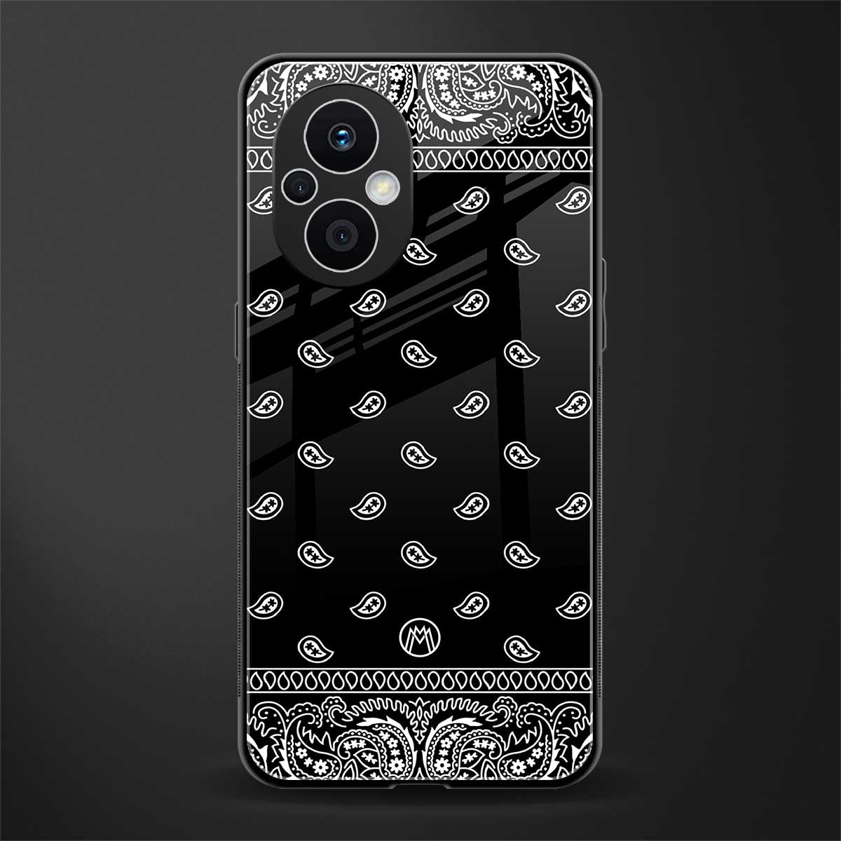 paisley black back phone cover | glass case for oppo f21 pro 5g