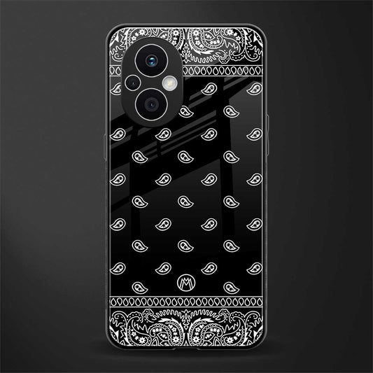 paisley black back phone cover | glass case for oppo f21 pro 5g