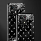 paisley black back phone cover | glass case for oppo f21 pro 4g