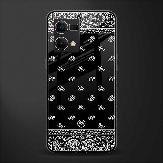paisley black back phone cover | glass case for oppo f21 pro 4g