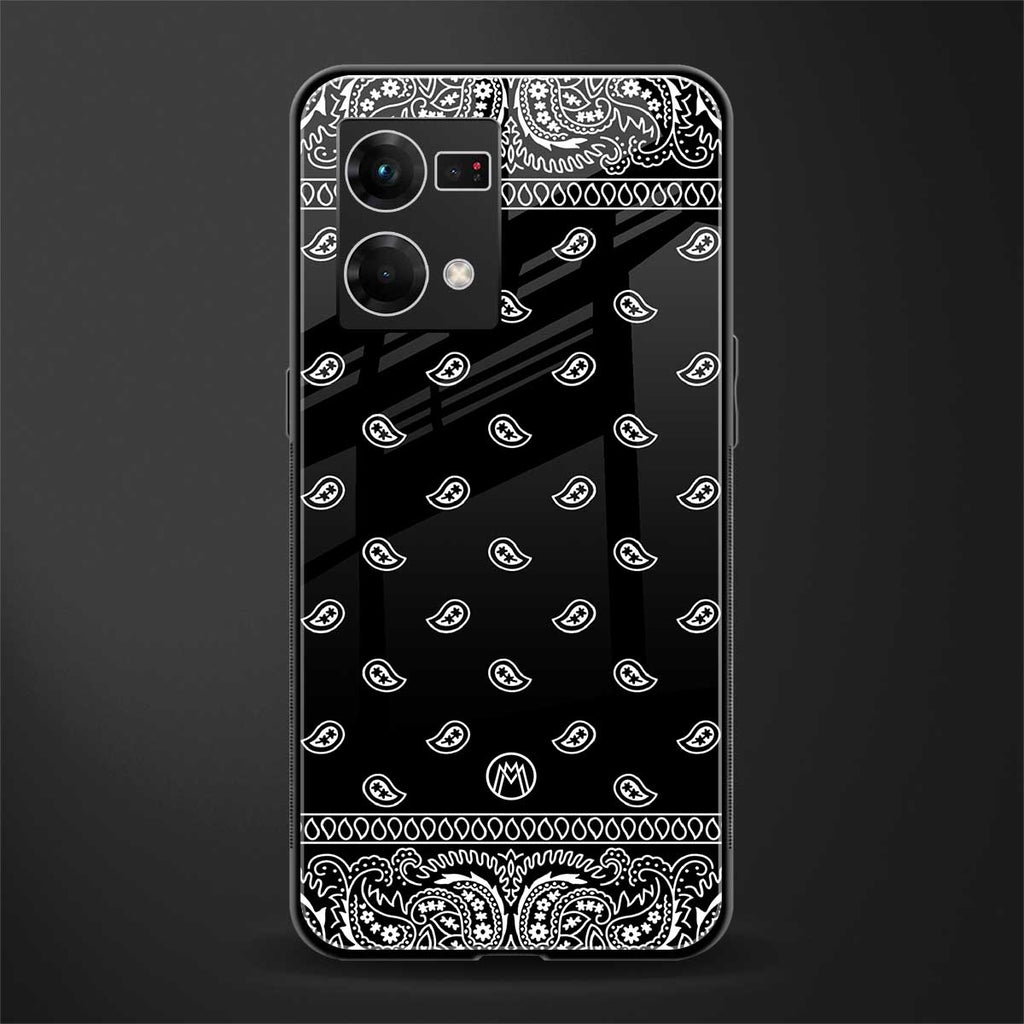 paisley black back phone cover | glass case for oppo f21 pro 4g