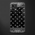 paisley black back phone cover | glass case for oppo f21 pro 4g