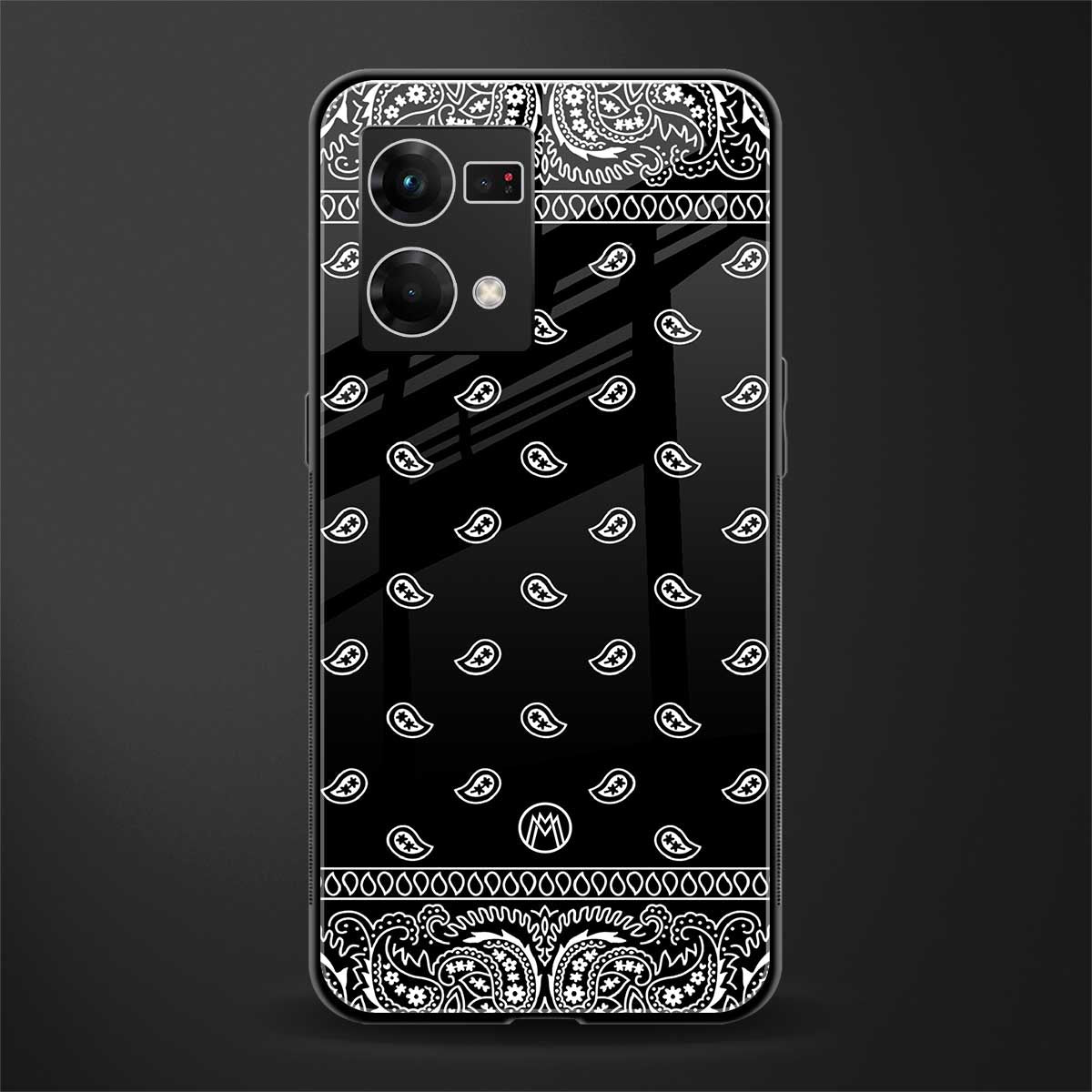paisley black back phone cover | glass case for oppo f21 pro 4g