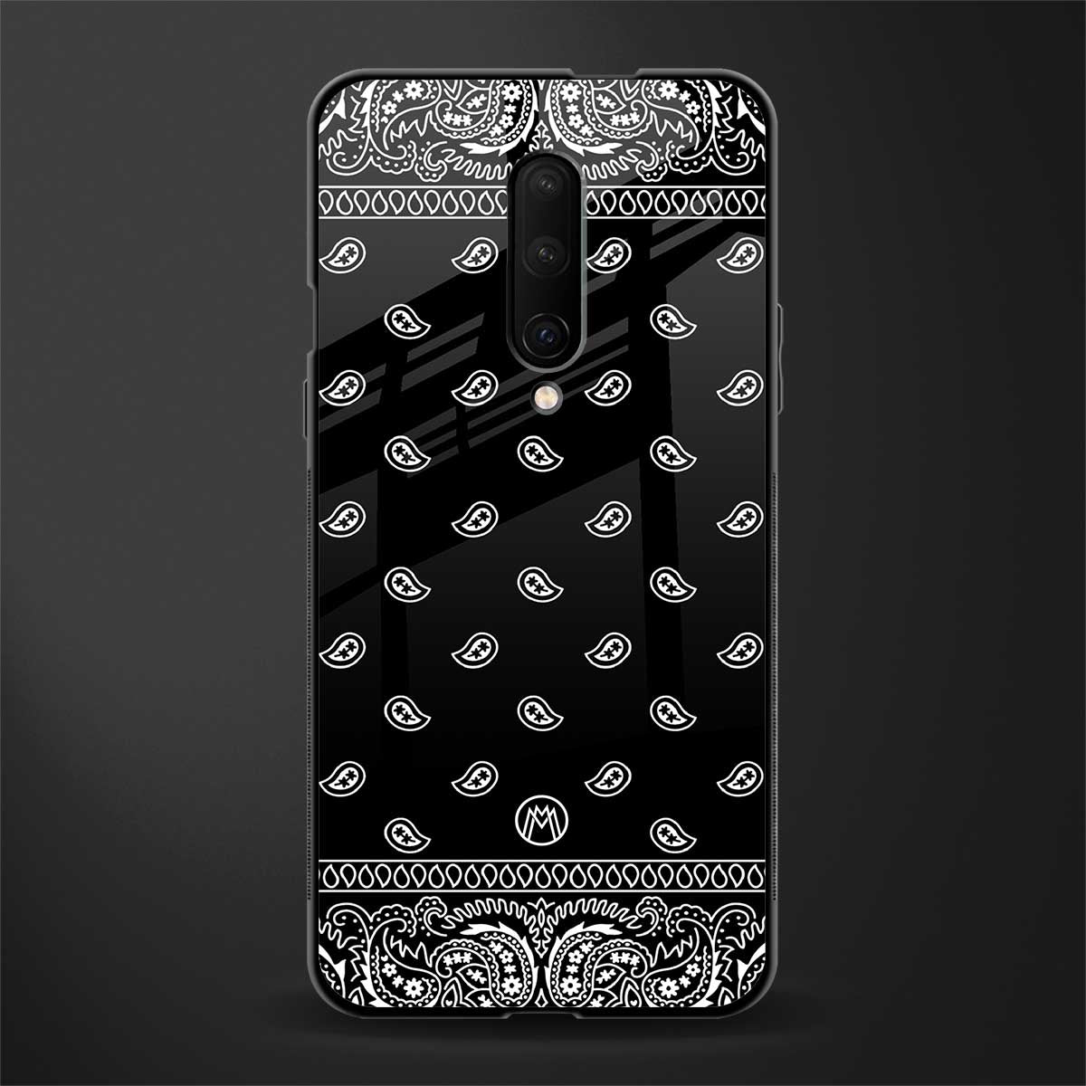 paisley black glass case for oneplus 7 pro image