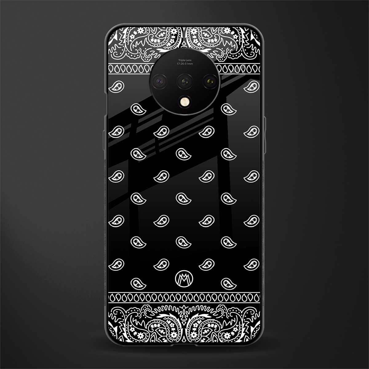 paisley black glass case for oneplus 7t image