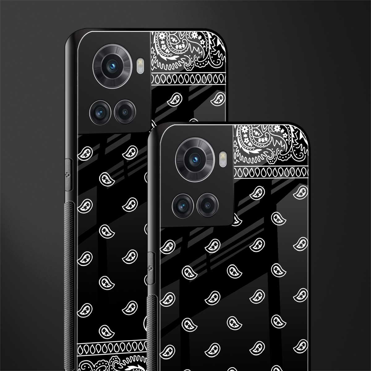 paisley black back phone cover | glass case for oneplus 10r 5g