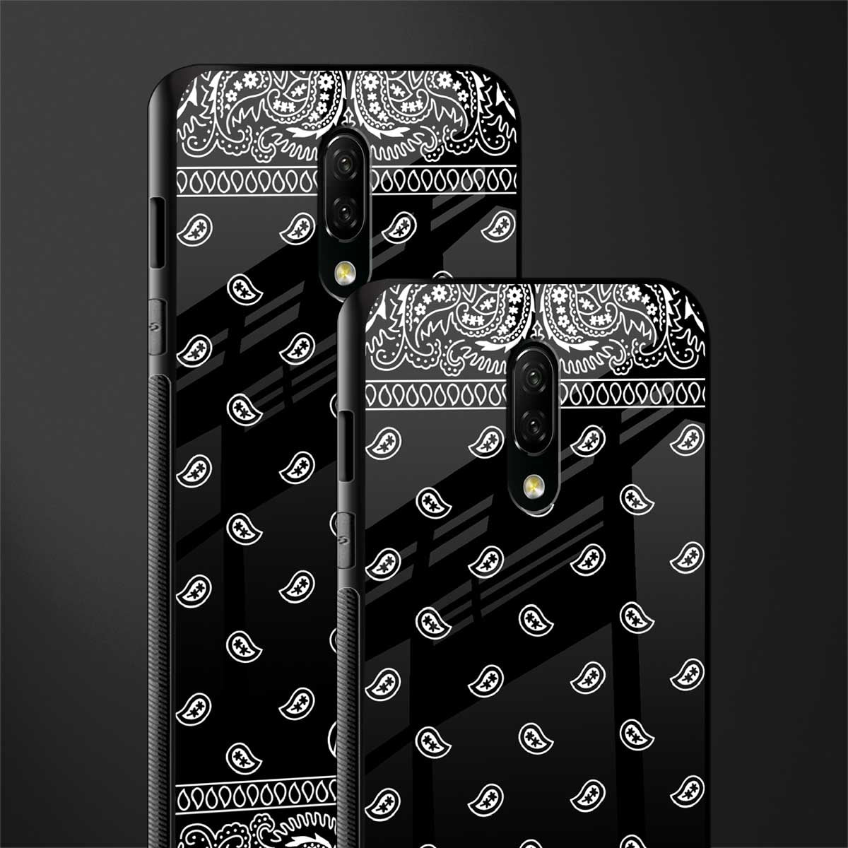 paisley black glass case for oneplus 7 image-2