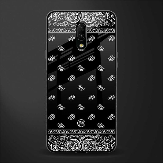 paisley black glass case for oneplus 7 image