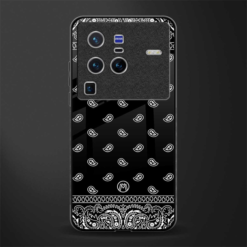 paisley black glass case for vivo x80 pro 5g image