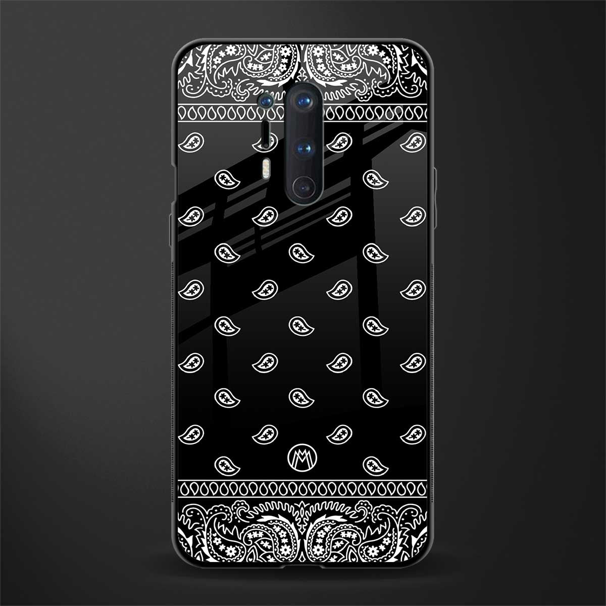 paisley black glass case for oneplus 8 pro image
