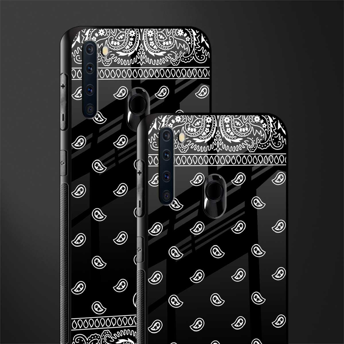 paisley black glass case for samsung a21 image-2