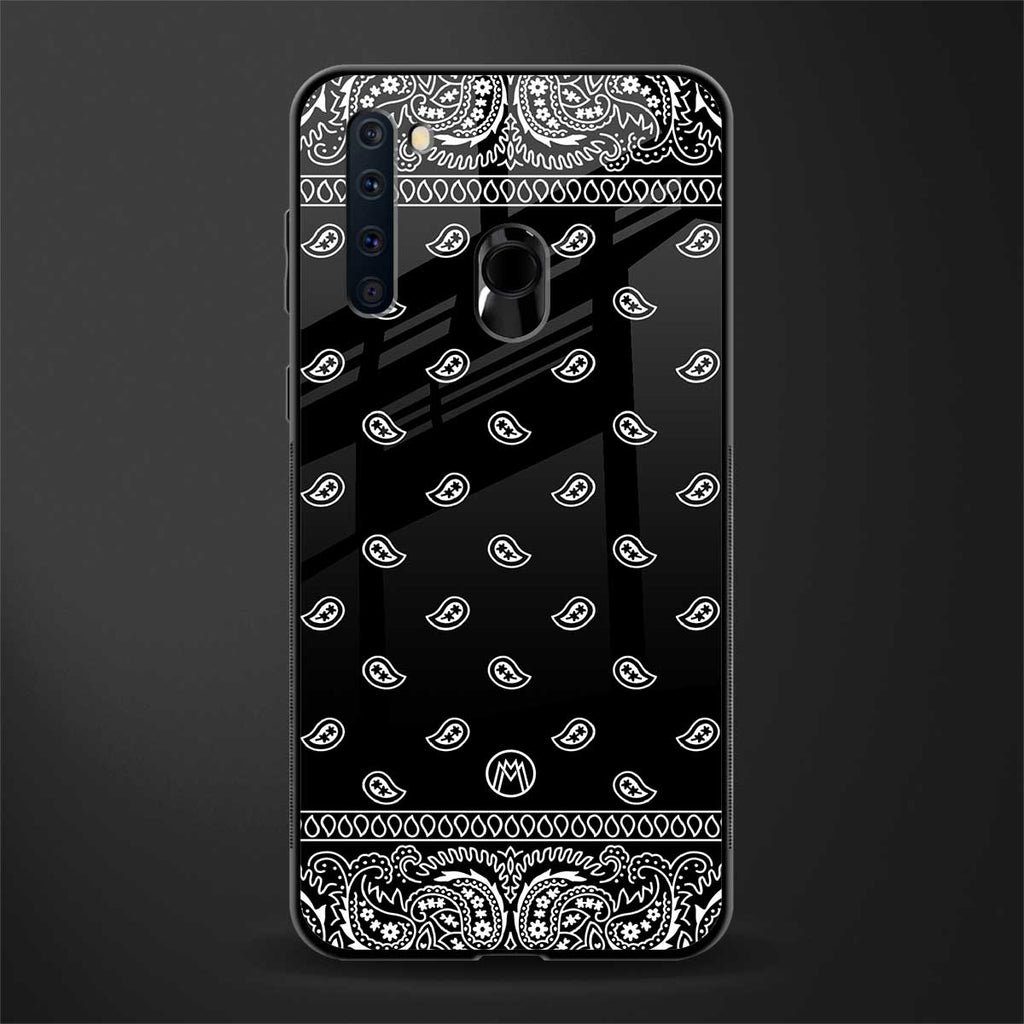 paisley black glass case for samsung a21 image
