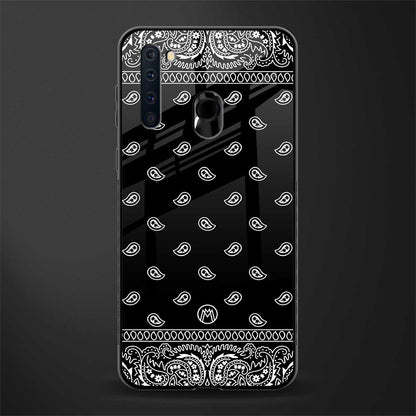 paisley black glass case for samsung a21 image