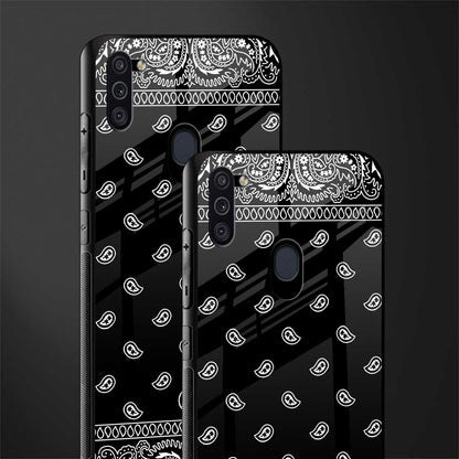 paisley black glass case for samsung galaxy m11 image-2