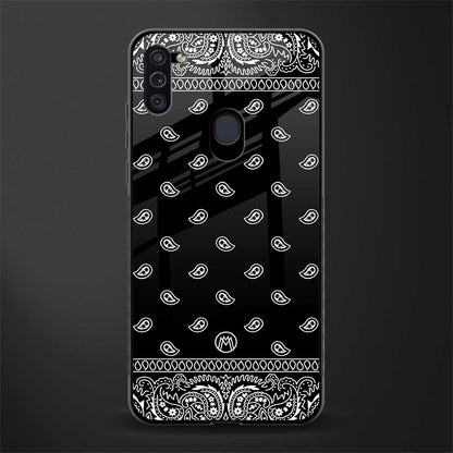 paisley black glass case for samsung a11 image