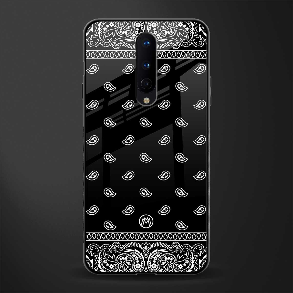 paisley black glass case for oneplus 8 image