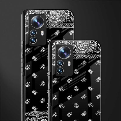 paisley black back phone cover | glass case for xiaomi 12 pro