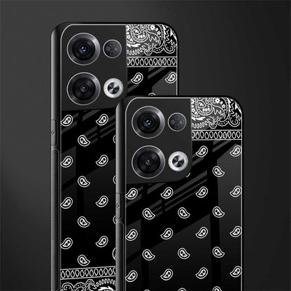 paisley black back phone cover | glass case for oppo reno 8