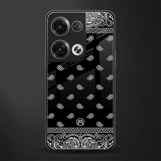 paisley black back phone cover | glass case for oppo reno 8