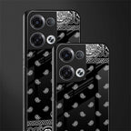 paisley black back phone cover | glass case for oppo reno 8 pro