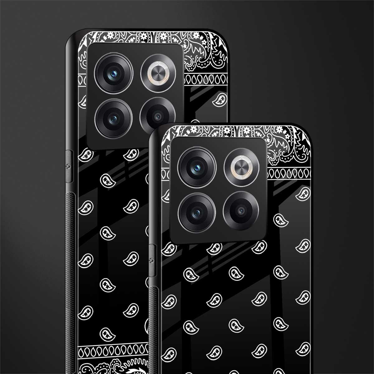 paisley black back phone cover | glass case for oneplus 10t