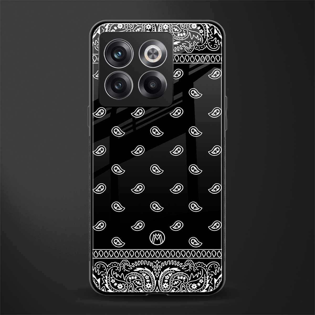 paisley black back phone cover | glass case for oneplus 10t