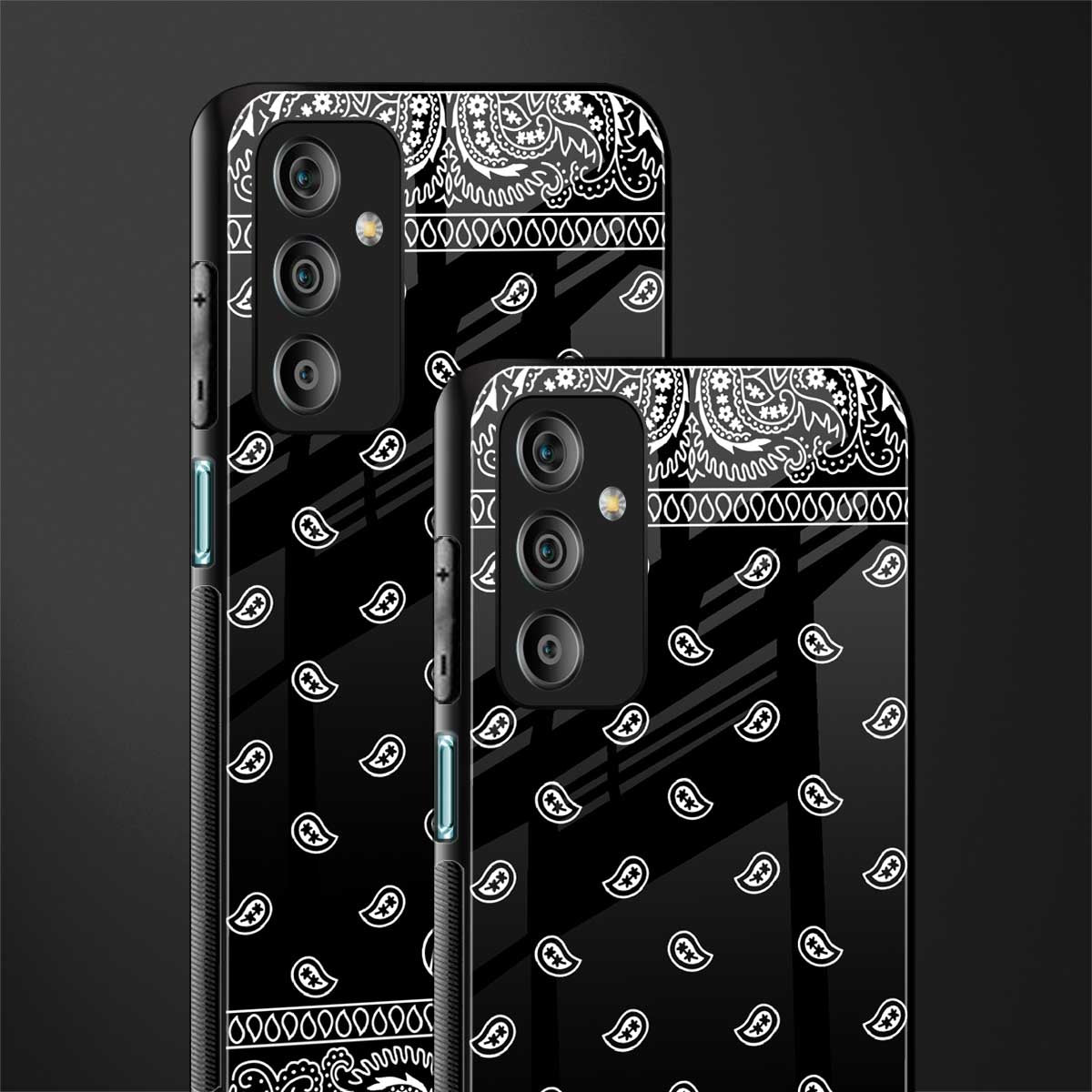 paisley black back phone cover | glass case for samsung galaxy f23 5g