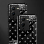 paisley black back phone cover | glass case for vivo v25 pro 5g