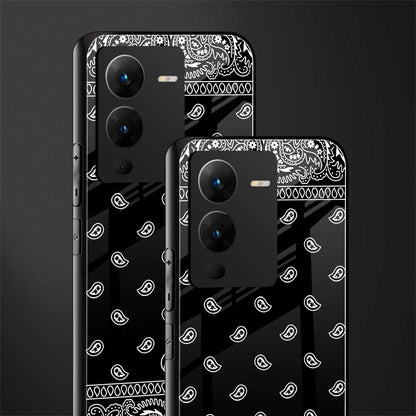 paisley black back phone cover | glass case for vivo v25 pro 5g