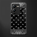 paisley black back phone cover | glass case for vivo v25 pro 5g