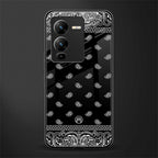 paisley black back phone cover | glass case for vivo v25 pro 5g