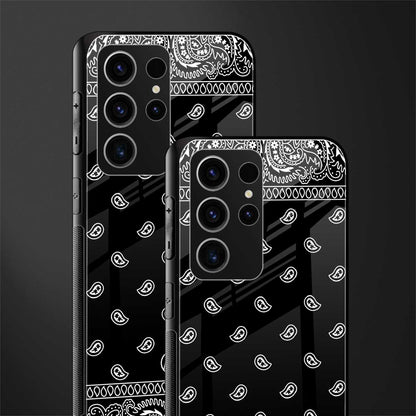 paisley black glass case for phone case | glass case for samsung galaxy s23 ultra