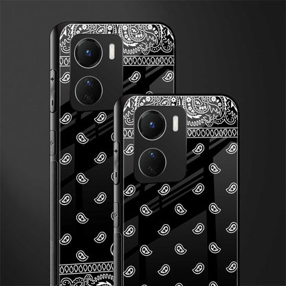 paisley black back phone cover | glass case for vivo y16