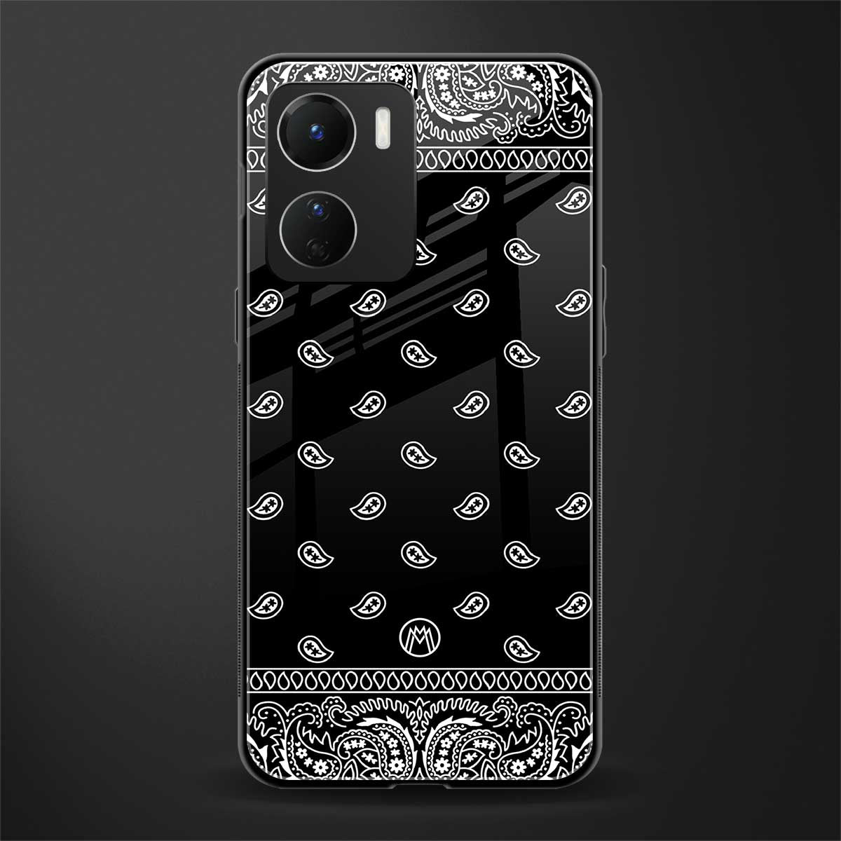 paisley black back phone cover | glass case for vivo y16