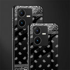paisley black back phone cover | glass case for vivo y22
