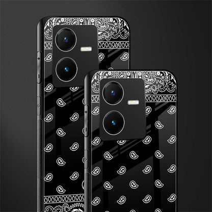 paisley black back phone cover | glass case for vivo y22