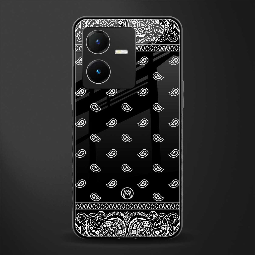 paisley black back phone cover | glass case for vivo y22