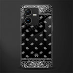 paisley black back phone cover | glass case for vivo y22