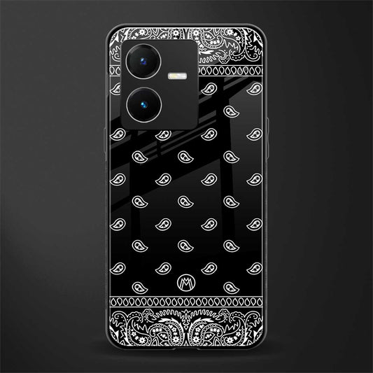 paisley black back phone cover | glass case for vivo y22