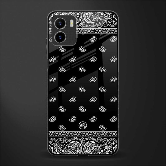 paisley black back phone cover | glass case for vivo y15c