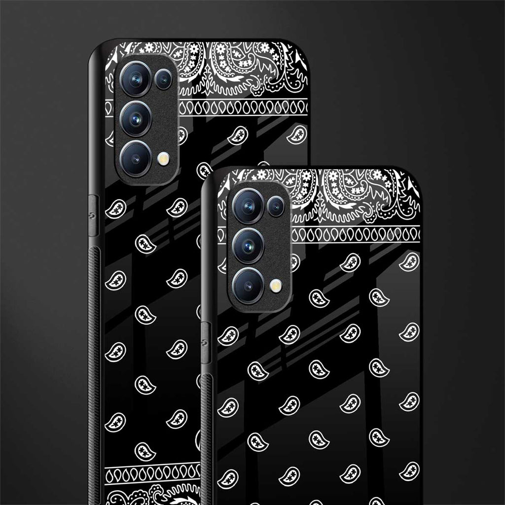 paisley black back phone cover | glass case for oppo reno 5