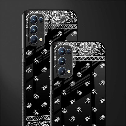 paisley black back phone cover | glass case for oppo reno 5